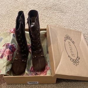 Joyfolie Freya chocolate brown boots girls sz 8